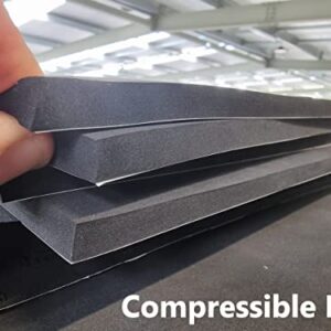 Aquarium Leveling Mat- Compressible Neoprene Foam, Water resistant, Heavy weight support, and Easy to Cut for Fish Tank Stability, 12.99 in x 51 in, Black (12.99 x 51 in)