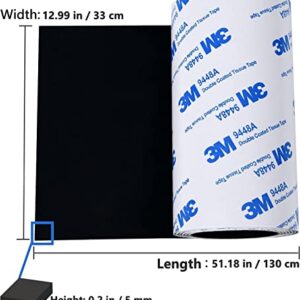 Aquarium Leveling Mat- Compressible Neoprene Foam, Water resistant, Heavy weight support, and Easy to Cut for Fish Tank Stability, 12.99 in x 51 in, Black (12.99 x 51 in)