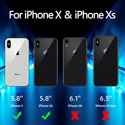 Dssairo [3 in 1 for iPhone x Case/iPhone Xs case, with 2 Pack Screen Protector, Liquid Silicone Slim Shockproof Protective Phone Case 5.8 inch [Microfiber Lining] (Alpine Green)