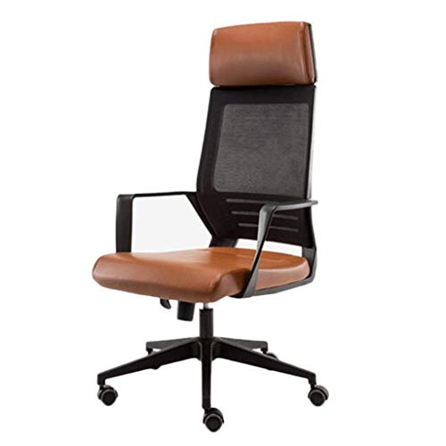 WYKDD Chairs,High Back Breathable Back and Seat Adjustable Black Managers Chair(Color : Brown, Size : 112 * 63 * 49cm)