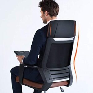 WYKDD Chairs,High Back Breathable Back and Seat Adjustable Black Managers Chair(Color : Brown, Size : 112 * 63 * 49cm)