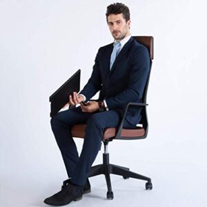 WYKDD Chairs,High Back Breathable Back and Seat Adjustable Black Managers Chair(Color : Brown, Size : 112 * 63 * 49cm)