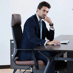 WYKDD Chairs,High Back Breathable Back and Seat Adjustable Black Managers Chair(Color : Brown, Size : 112 * 63 * 49cm)