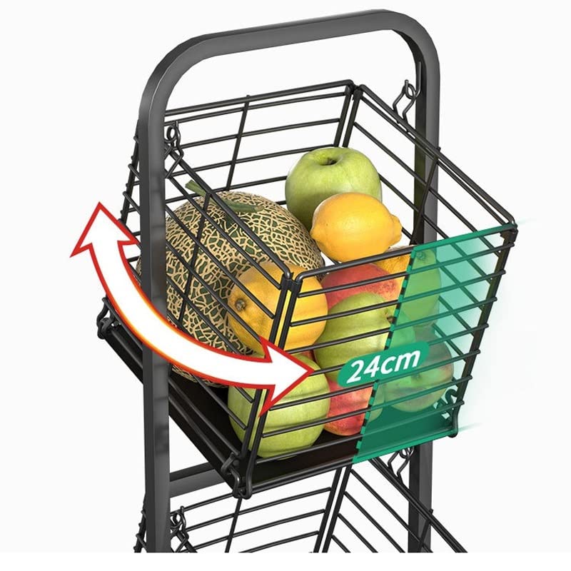 SLNFXC Kitchen Shelf Vegetable Rack Multilayer Detachable Organize Snack Basket