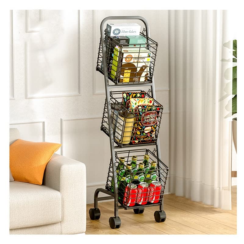 SLNFXC Kitchen Shelf Vegetable Rack Multilayer Detachable Organize Snack Basket
