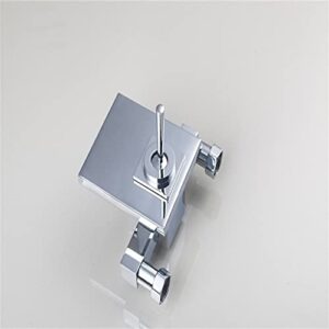 LIRUXUN Polished Chrome with Handshower Single Faucet Handles Chrome Bathtub Basin Mixers Tap Faucet