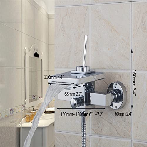 LIRUXUN Polished Chrome with Handshower Single Faucet Handles Chrome Bathtub Basin Mixers Tap Faucet