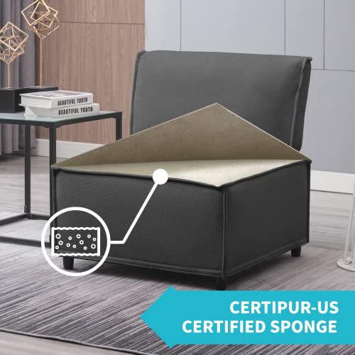 CECER U Shaped Modular Sectional Sofa, L Shaped Convertible Couch Sofa, Queen Sleeper Sofa, Variable Modular Oversized Couches for Living Room, Dark Grey