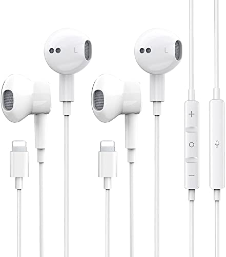 2 Pack for Apple EarPods Headphones with Lightning Connector Wired Earbuds Wired Headphones (Built-in Microphone & Volume Control) Compatible with iPhone 13/12/11 Pro Max/XS/XR/X/7/8 Plus/iPad/iPod