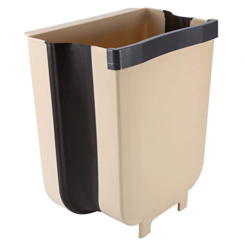 Hanging Trash Can Wall Mounted Folding Waste Bin Kitchen Cabinet Door Hanging Trash Garbage Can Container for Home Cars