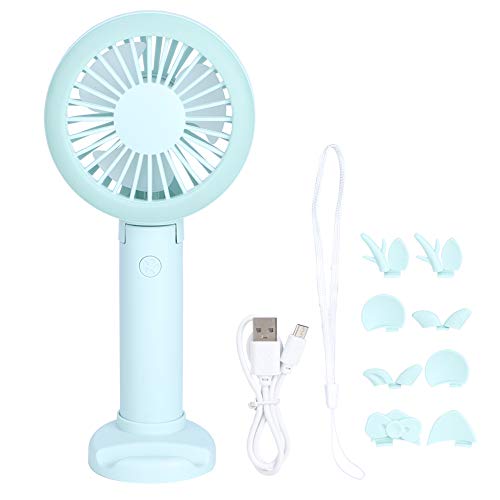 Boxwizard Handheld Fan Portable Battery USB Fan Mini Fan Electric Rechargeable Battery Foldable Handheld Folding Desk Fan Charging for Travel Office Room(A)