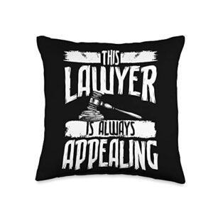 funny lawyer gifts for men and lawyer designs always appealing | lawyer throw pillow, 16x16, multicolor
