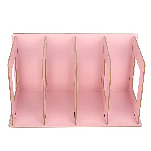 YOUTHINK DIY Desktop Bookshelves, Wooden Books DVD Placement Shelves Storage Shelves, Suitable for Students Children Adults (Light Pink)