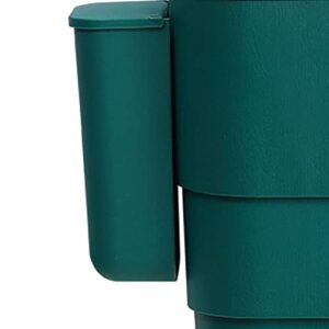 Hanging Trash Can with Lid, Kitchen Trash Can Plastic Wall Mounted Folding Waste Bin Garbage Container for Kitchen, Car, Bathroom, (Green Black)