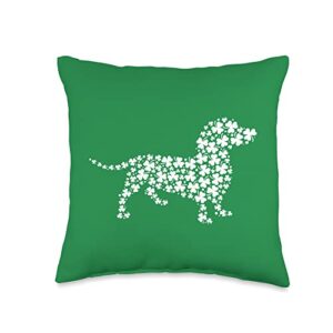 st patricks day dachshund st patricks day ireland irish dachshund dog lover throw pillow, 16x16, multicolor