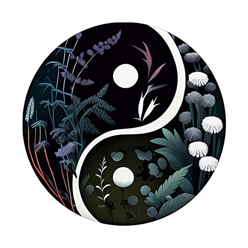 Floral Yin Yang Zen Flower Dualism Cosmic Spiritual Taoism PopSockets Swappable PopGrip