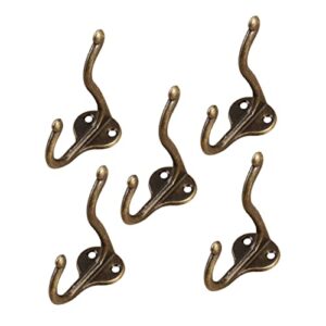 levemolo 5pcs bronzy antique kitchen vintage home hanger hole hooks single mounted small towel pants dual coat bedroom bronze for hook wall clothes bathroom sturdy two retro