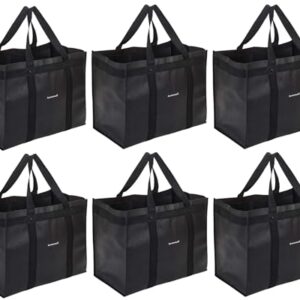 Homemell Reusable Grocery Bags Heavy Duty Foldable Shopping Bags - Extra Strength Large Size Black Collapsible Tote