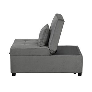 Gray Sofa Bed with Storage（Folding）