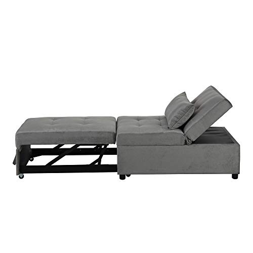 Gray Sofa Bed with Storage（Folding）