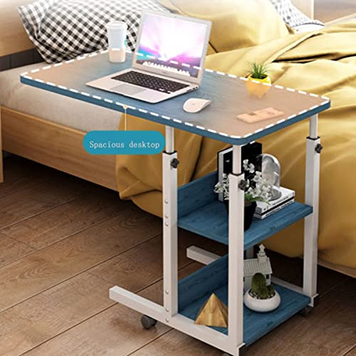 COTCLO Learn Office Computer Table Overbed Table Office Portable Mobile with 4 Locking Wheels Laptop Computer Desk Height Adjustable Mobile Table for Multi-Purpose Usages (Size : 80 * 40cm)