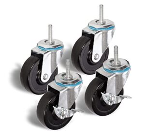hss wire shelving 3" wheel casters 3/8" bolt size, 4-pack, capacity 500 lbs