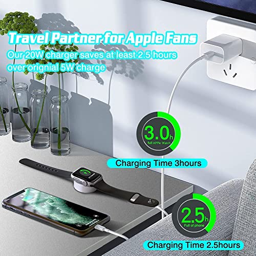 2023 New Update Fast 2 in 1 Charging Station Cable (5FT) for Apple Watch8 7 6 5 4 3 and for All iPhone 14/13/12/12 Mini/12Pro/12 Pro Max Plus/11/11Pro/11 Pro…