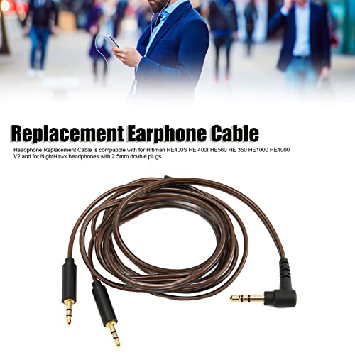 Replacement Cable for 3.5 MM to Dual 2.5 MM Headphones, Eliminates Skin Effect, Made of Oxygen Free Copper Wire Suitable for He400s He 400I He560 He 350 He1000 He1000 V2 47.2 in