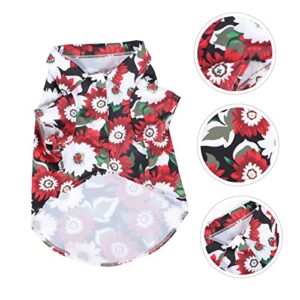 3pcs XXL Pet Fashionable Breeze Fashion Apparel Decorative Red Printed Outfit in Clothing Style Small Clothes Cartoon Chic Cats Sleeveless Themed Puppies Beach Summer Red- T-