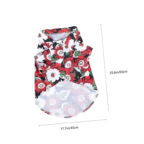 3pcs XXL Pet Fashionable Breeze Fashion Apparel Decorative Red Printed Outfit in Clothing Style Small Clothes Cartoon Chic Cats Sleeveless Themed Puppies Beach Summer Red- T-