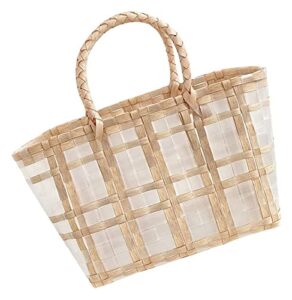 waltx round basket 1pc practical waterproof durable shopping basket woven basket for home decor shop storage case
