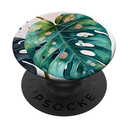 Philodendron Monstera Leaf Floral Foliage Vegetation Flowery PopSockets Standard PopGrip