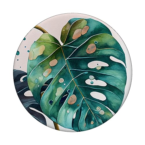 Philodendron Monstera Leaf Floral Foliage Vegetation Flowery PopSockets Standard PopGrip