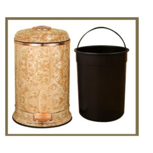 MFCHY Marble Lines Stainless Trash Can Metal Waste Bin Trash Bag Holder Garbage Bin Home Decoration ( Color : D , Size : 42cm )