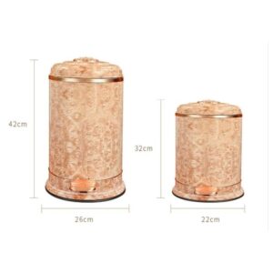 MFCHY Marble Lines Stainless Trash Can Metal Waste Bin Trash Bag Holder Garbage Bin Home Decoration ( Color : D , Size : 42cm )