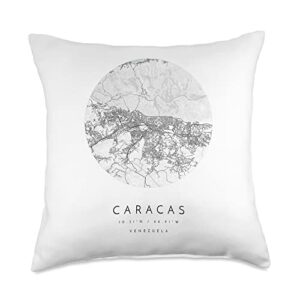 venezuela caracas skyline travel souvenir venezuela caracas coordinates map hometown throw pillow, 18x18, multicolor