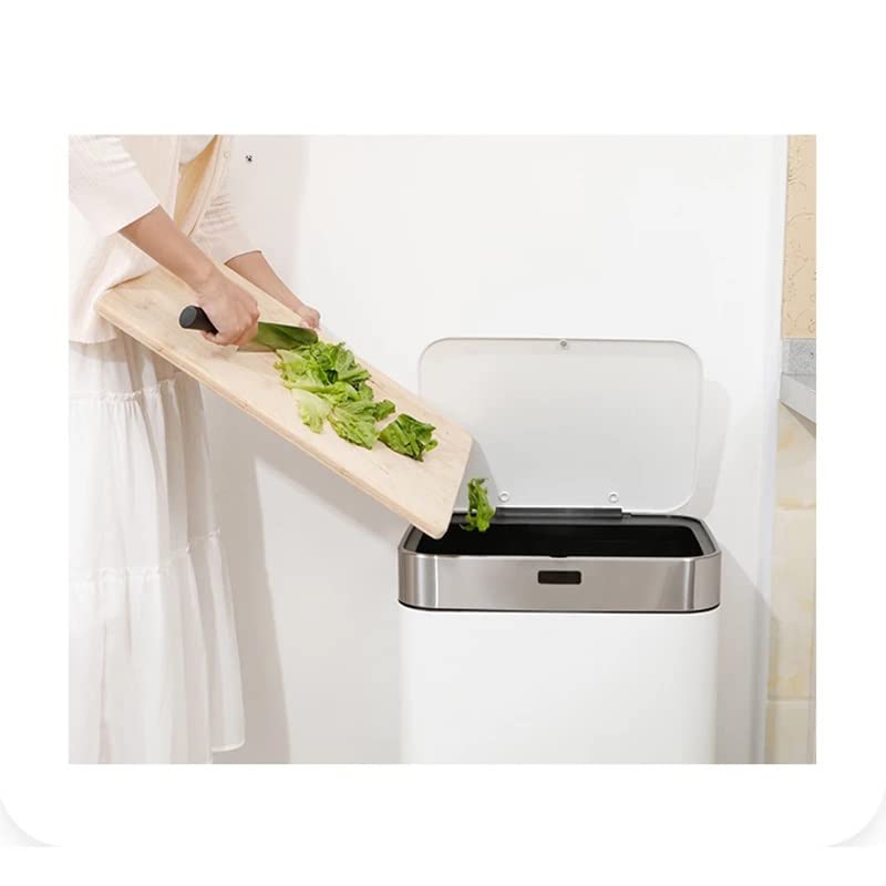 MFCHY Stainless Steel Trash Can Automatic Kitchen Cabinet Storage Household Cleaning Tools Garbage Bin Sensor Bin