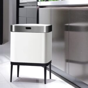 MFCHY Stainless Steel Trash Can Automatic Kitchen Cabinet Storage Household Cleaning Tools Garbage Bin Sensor Bin