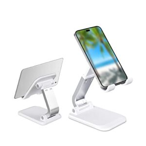 foldable & portable cell phone stand with silicon pad,adjustable angle height tablet desktop holder compatible with iphone 14 pro max,samsung galaxy s20 and other 4-8'' smartphone