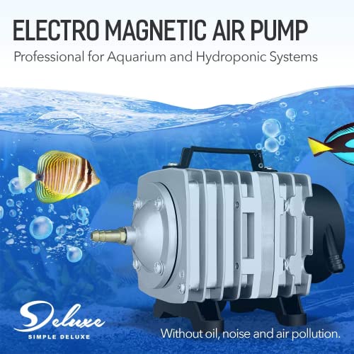 Simple Deluxe Commercial Air Pump 1030GPH, 35W, 65L/min 6 Outlet for Aquarium and Hydroponic Systems, Silver