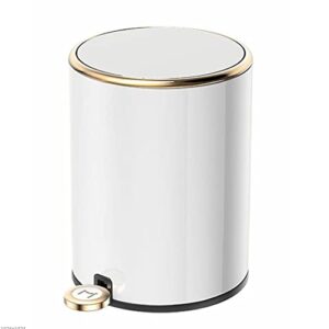 bonad bathroom trash can trash can with lid soft close removable inner wastebasket stainless steel garbage can for bathroom bedroom office wastebasket (color : gold)