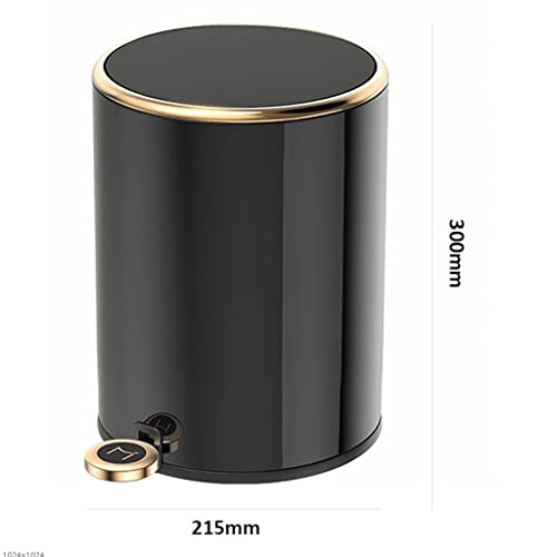 BONAD Bathroom Trash Can Trash Can with Lid Soft Close Removable Inner Wastebasket Stainless Steel Garbage Can for Bathroom Bedroom Office Wastebasket (Color : Gold)