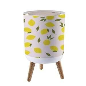 lgcznwdfhtz small trash can with lid for bathroom kitchen office diaper lemon simle style bedroom garbage trash bin dog proof waste basket cute decorative