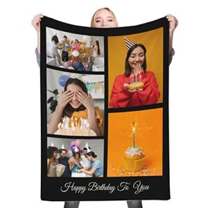 iBedding Personalized Birthday Gifts Custom Blanket Photo Blankets Using My Own Photos for Daughter,Son