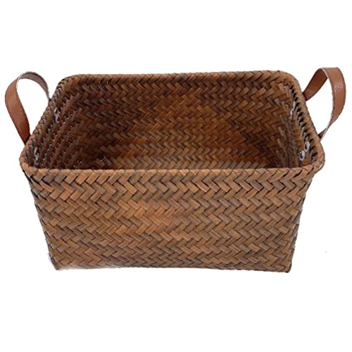 Cabilock Storage Baskets for Shelves Bread Basket Imitation Rattan Woven Basket Laundry Basket Laundry Holder Laundry Storage Basket Wicker Baskets Decoration Storage Containers