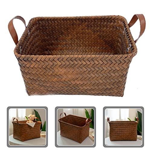 Cabilock Storage Baskets for Shelves Bread Basket Imitation Rattan Woven Basket Laundry Basket Laundry Holder Laundry Storage Basket Wicker Baskets Decoration Storage Containers