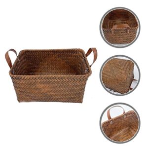 Cabilock Storage Baskets for Shelves Bread Basket Imitation Rattan Woven Basket Laundry Basket Laundry Holder Laundry Storage Basket Wicker Baskets Decoration Storage Containers