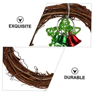 Budgie 3pcs with Branch Natural Supplies Toy Jingle Budgie Macaw Vine Wreath Swing Climbing Chewing Rattan Balls for Parakeet Hoop Ring Bells Parrot Accessories Bird Cockatoo Cage