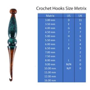 Wooden Crochet Hook with Resin Mix Knitting Needle Green and Brown Crochet Hook Set for Knitting and Crocheting (9.00 MM)