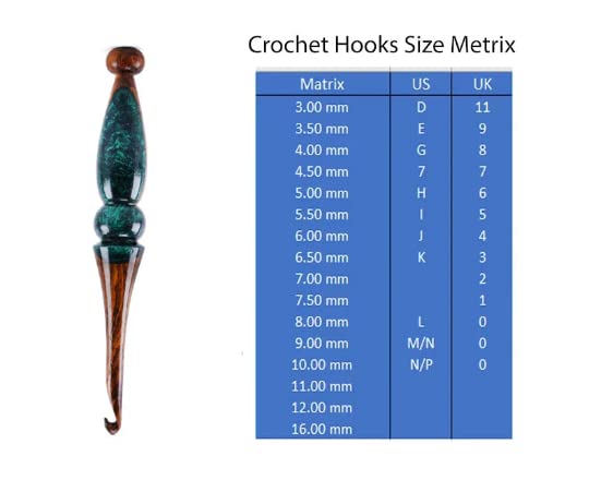 Wooden Crochet Hook with Resin Mix Knitting Needle Green and Brown Crochet Hook Set for Knitting and Crocheting (9.00 MM)